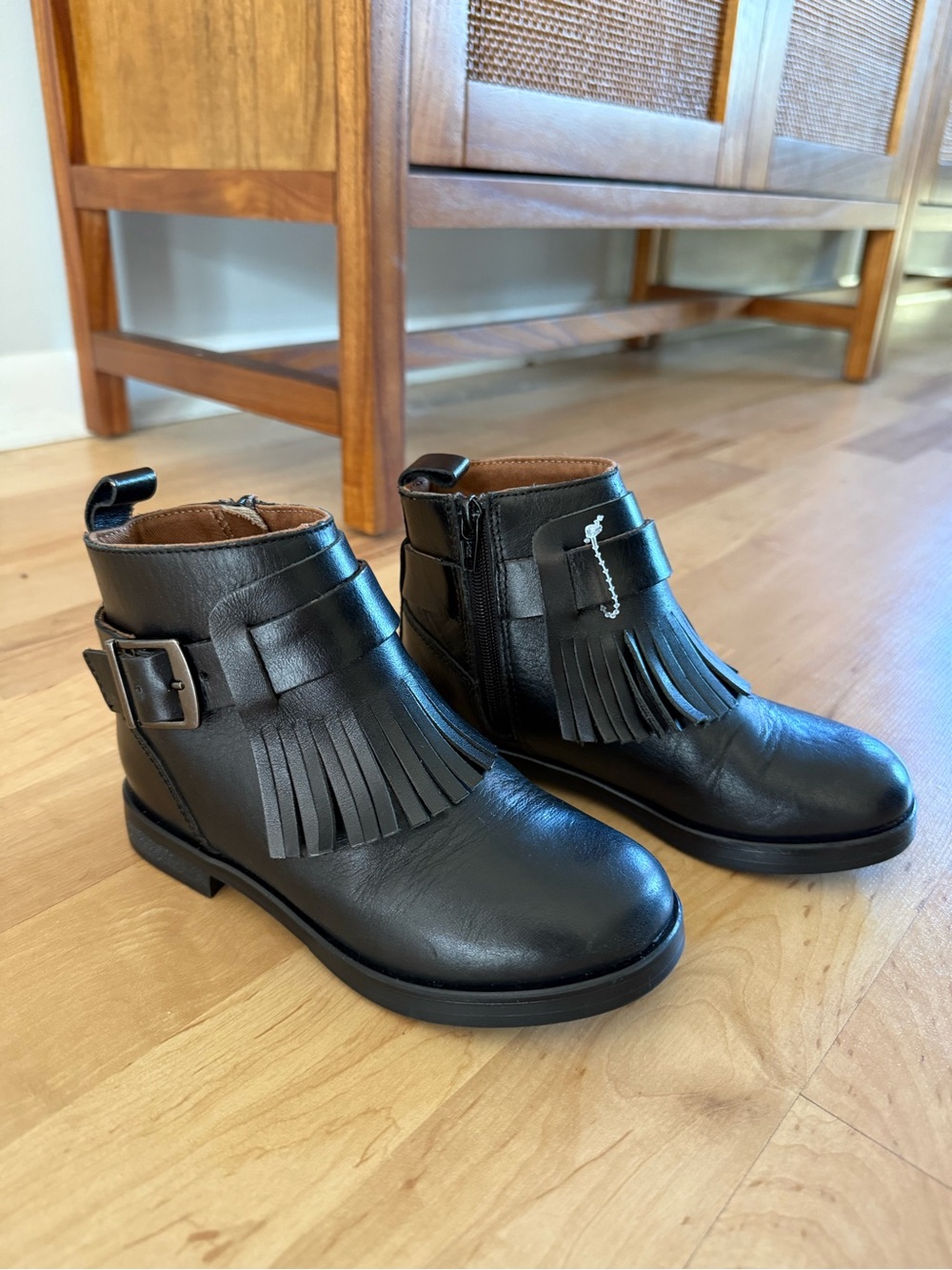 Zara Kids Black Fringe Boot - Picture 2 of 2